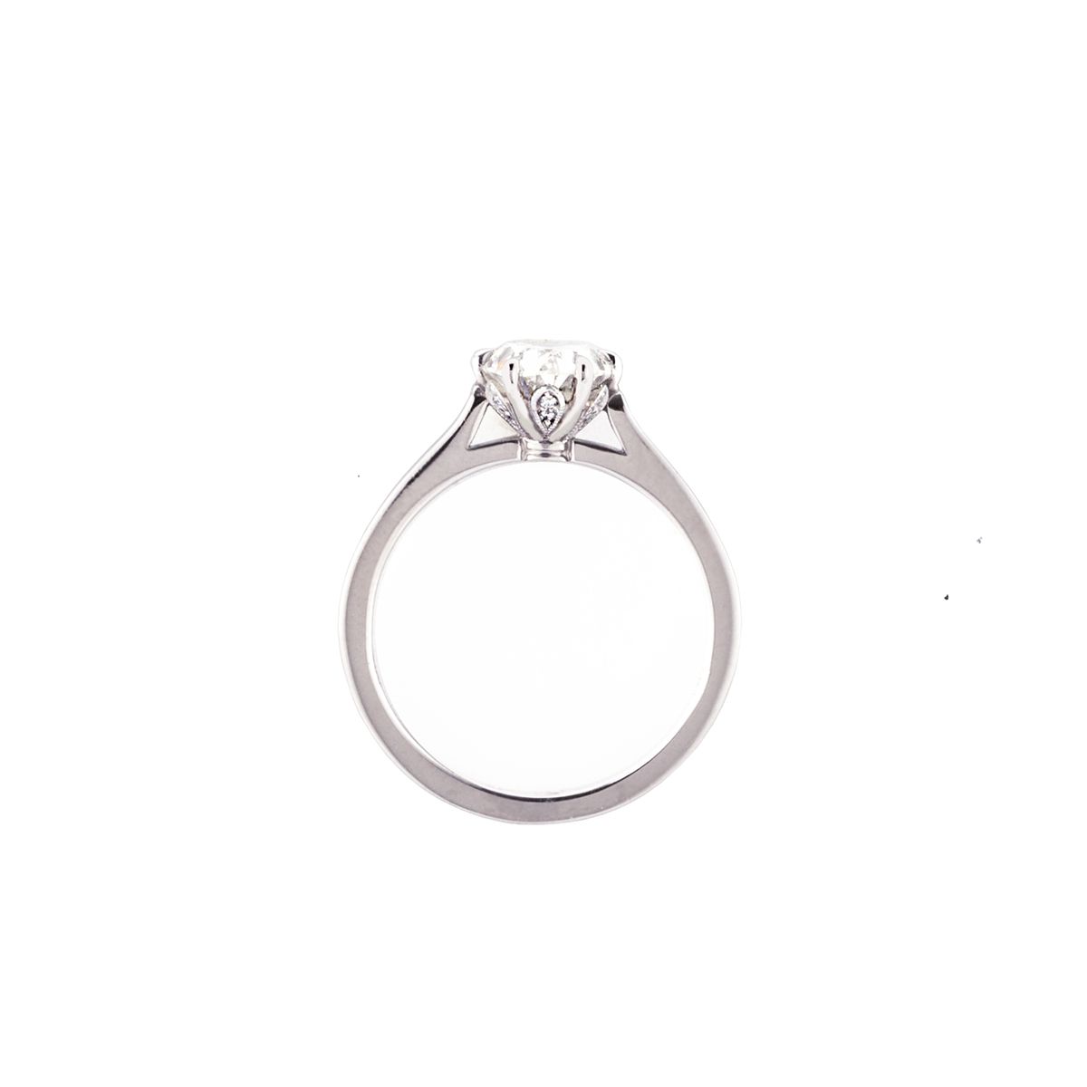 Roslyn Collection Platinum Diamond Milgrained Solitaire Engagement Mounting